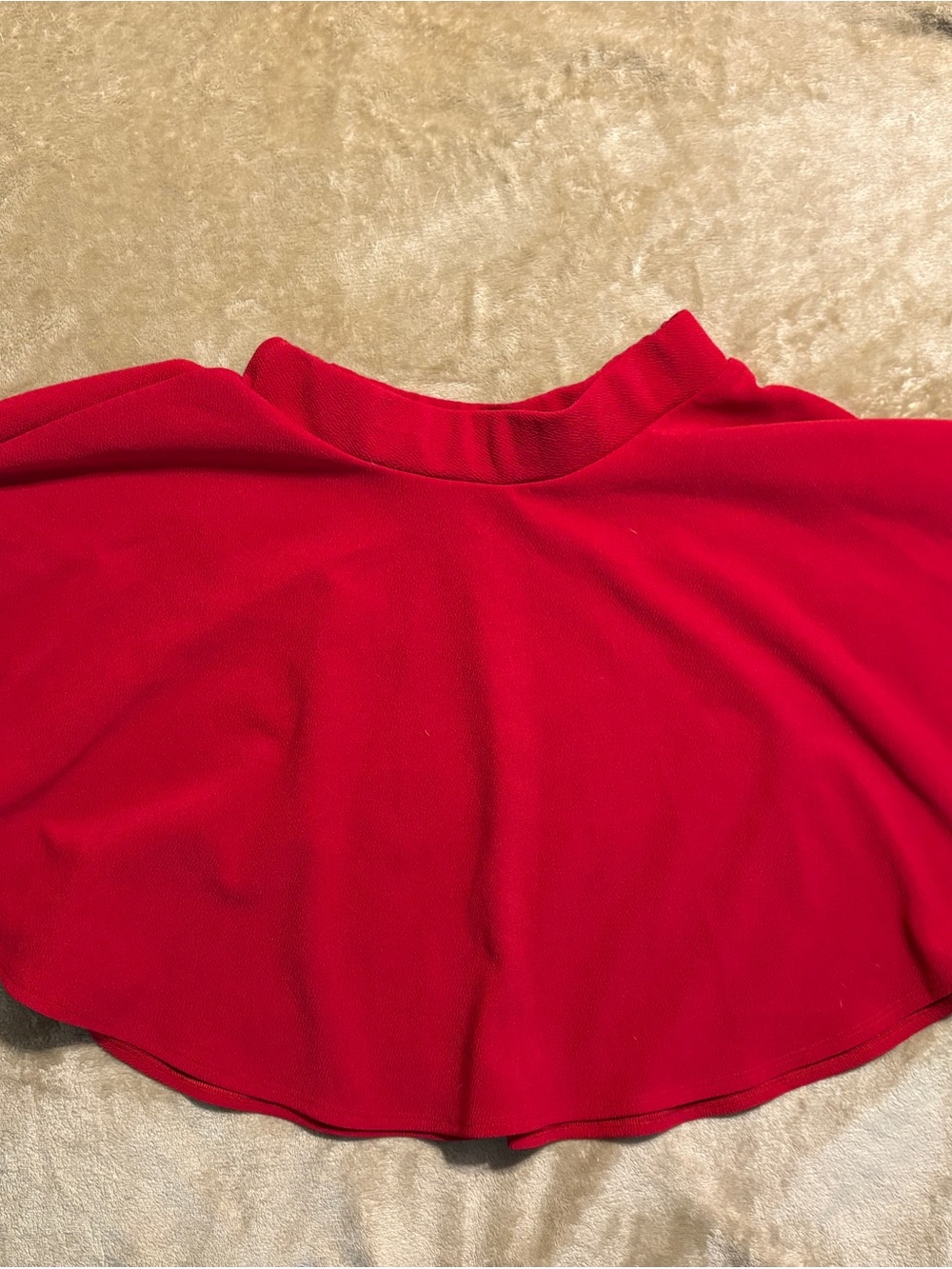 #90 - MUST GO! Modest Red Circle Mini Skirt - size small
